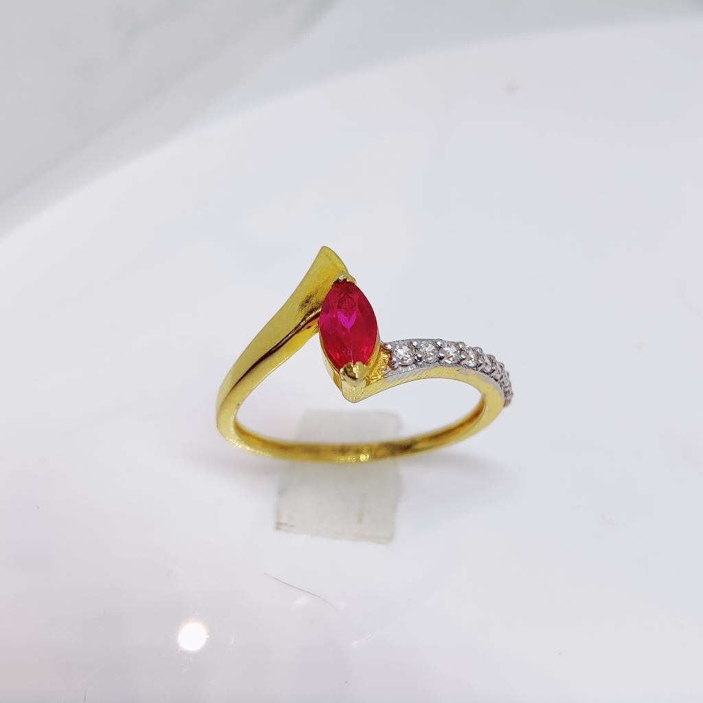 22k gold red chowki Ladies ring