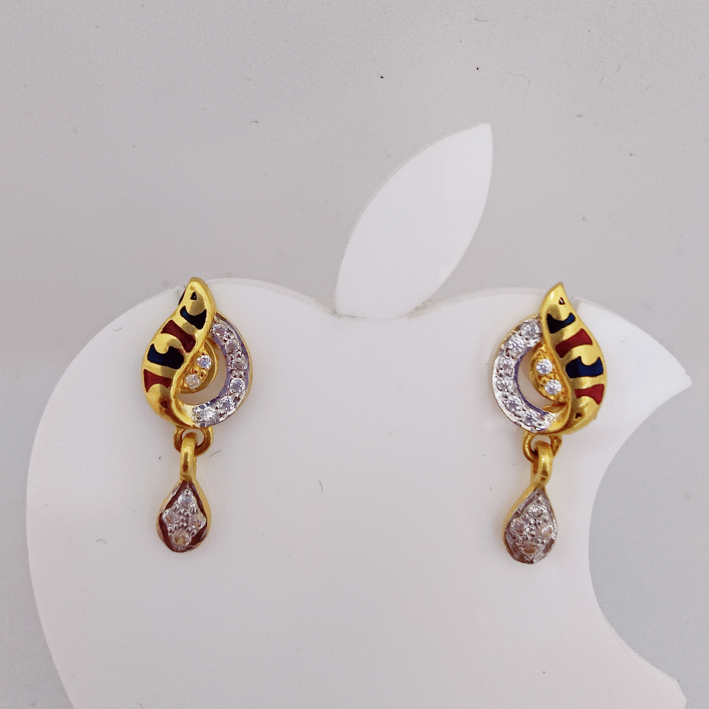 22k Gold Exclusive Stone Ladies Earring