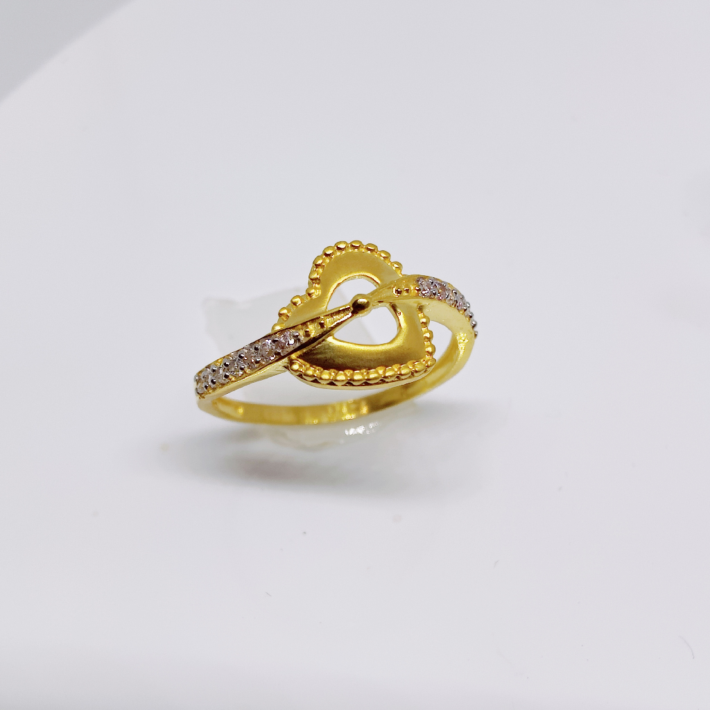 22k gold cross heart shape ring