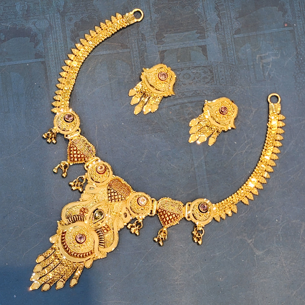 1.gram gold Antique  fashion jewellery wedding necklace set