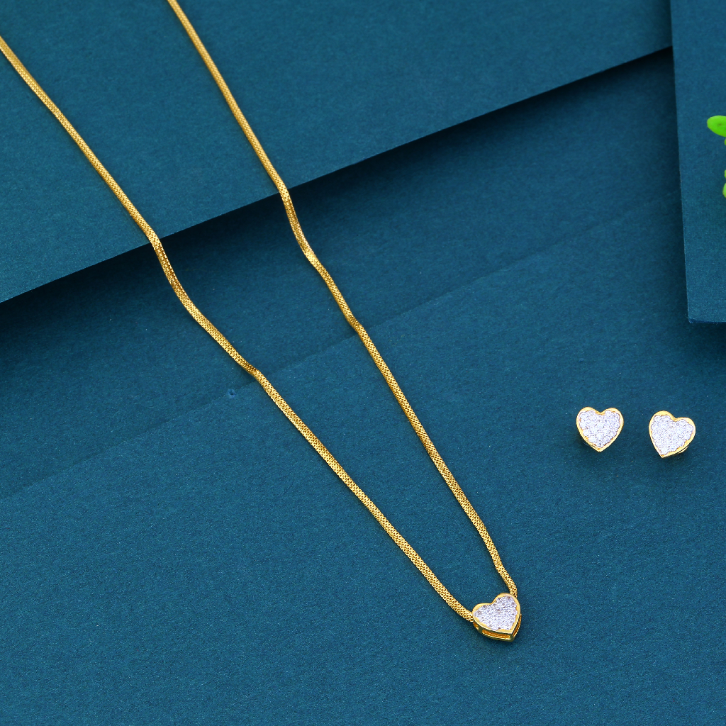 916 Gold Exclusive Heart Shape Necklace Set