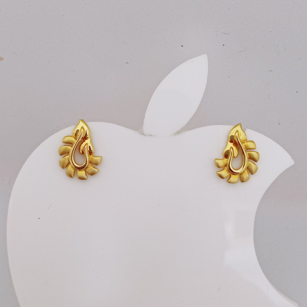 18k gold plain patti design earring