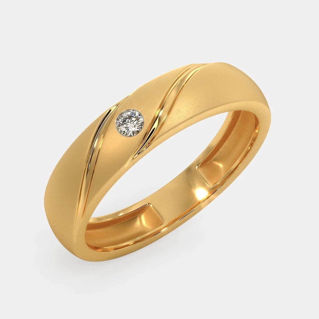 22k gold single stone ladies and gents ring