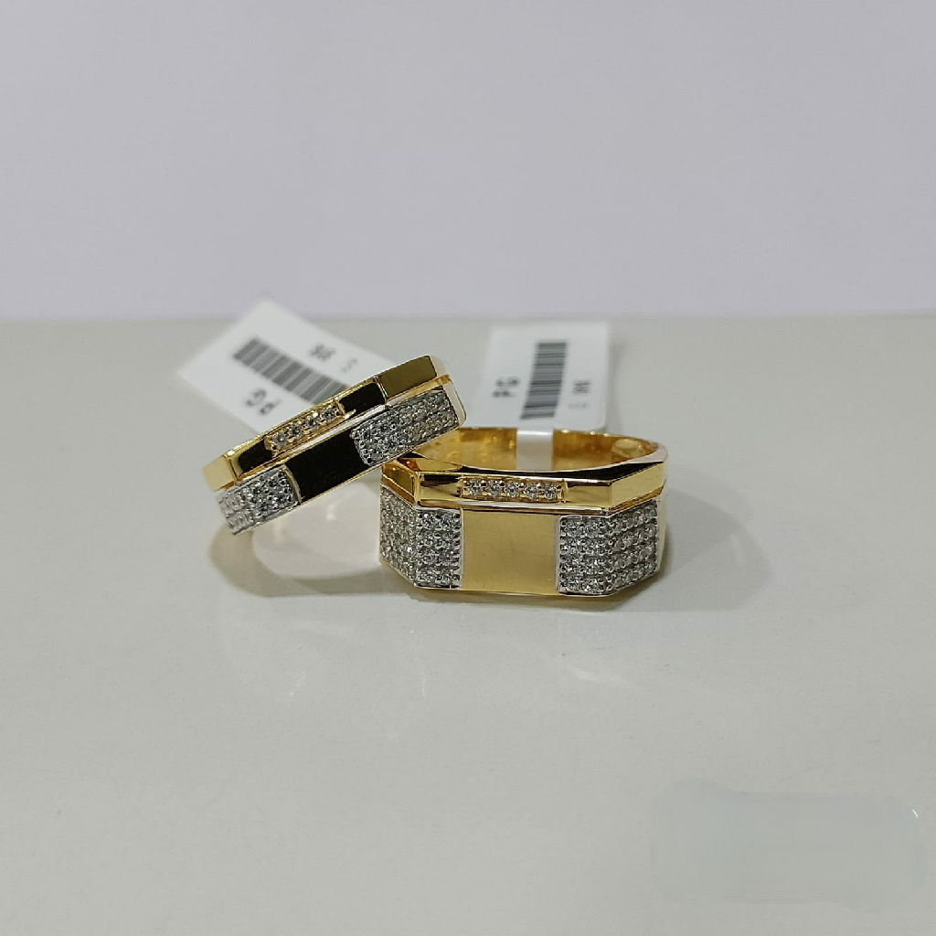 22k gold square couple ring