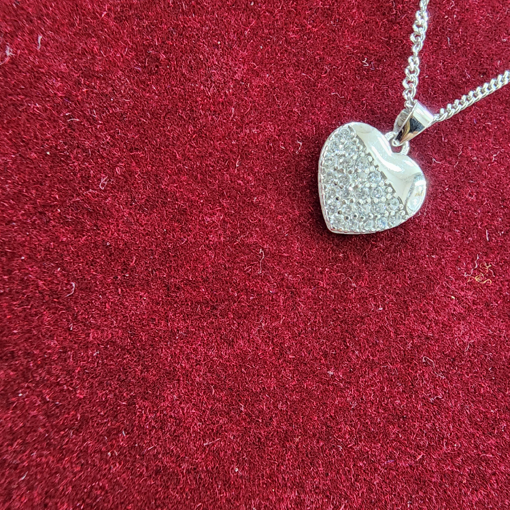 925 Sterling Silver Heart Shape Fancy Necklace