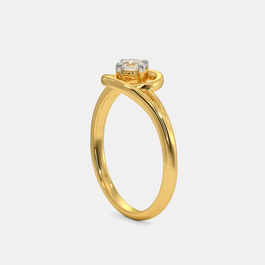 20-Pointer Single Diamond Twisted Shank 18K Yellow Gold Ring JL AU G 1 –  Jewelove.US