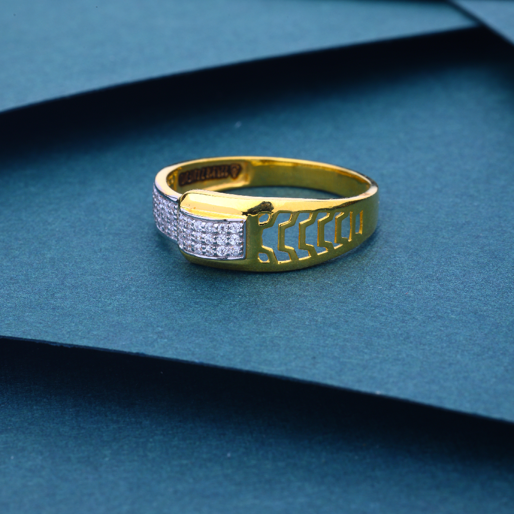 22K 916 Regular Wearing Diamond Fancy Gold Ring For Mens