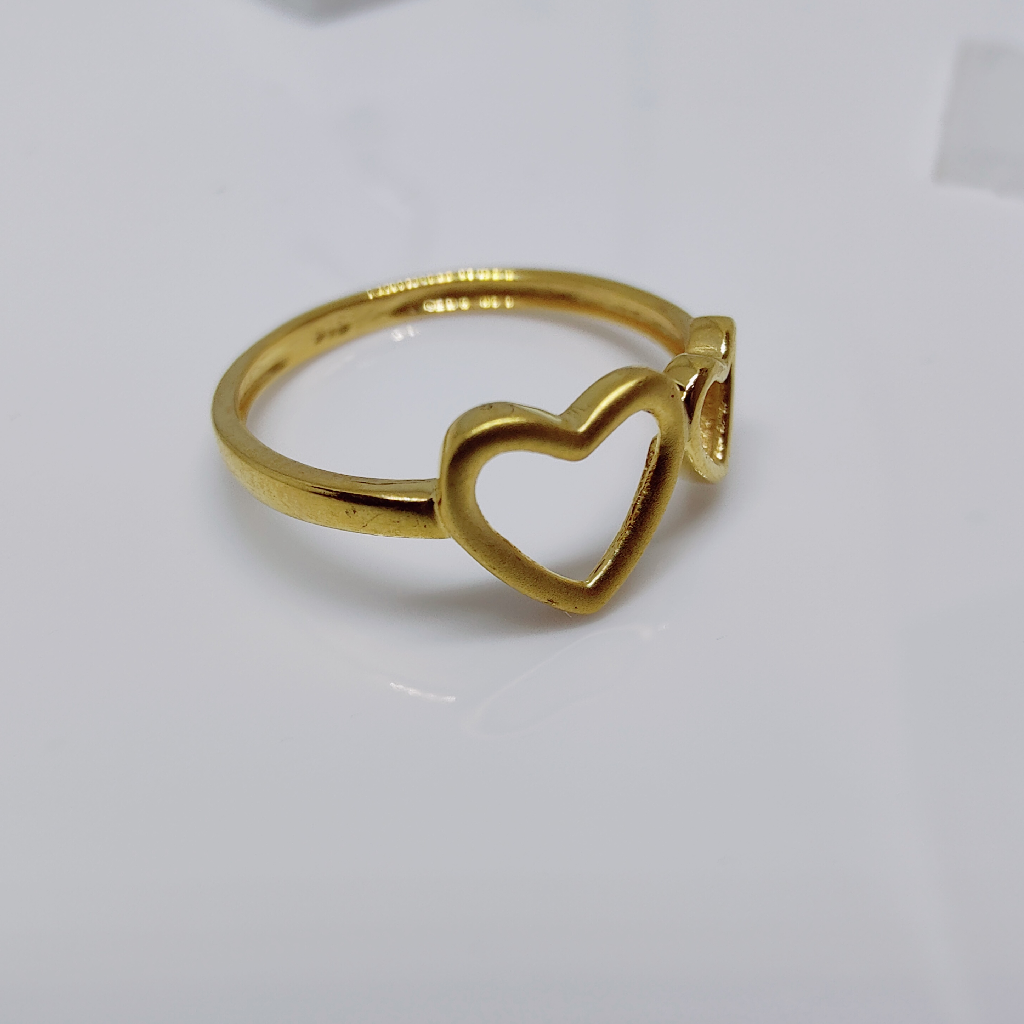 22k gold plain heart shape ladies ring