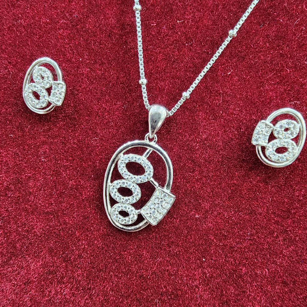 925 Sterling Silver Chain Pendant Set