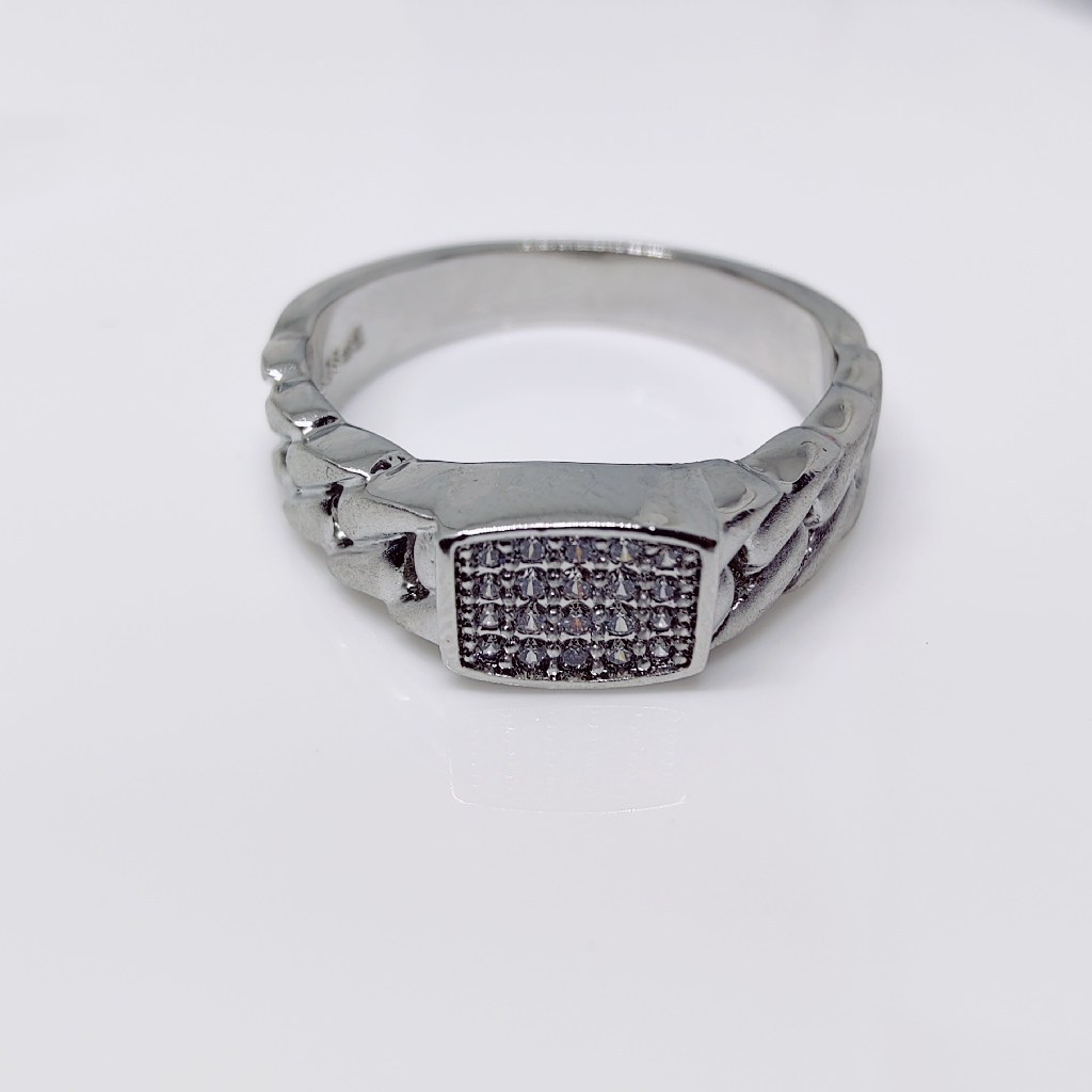 92.5 silver diamond mate finish ladies ring