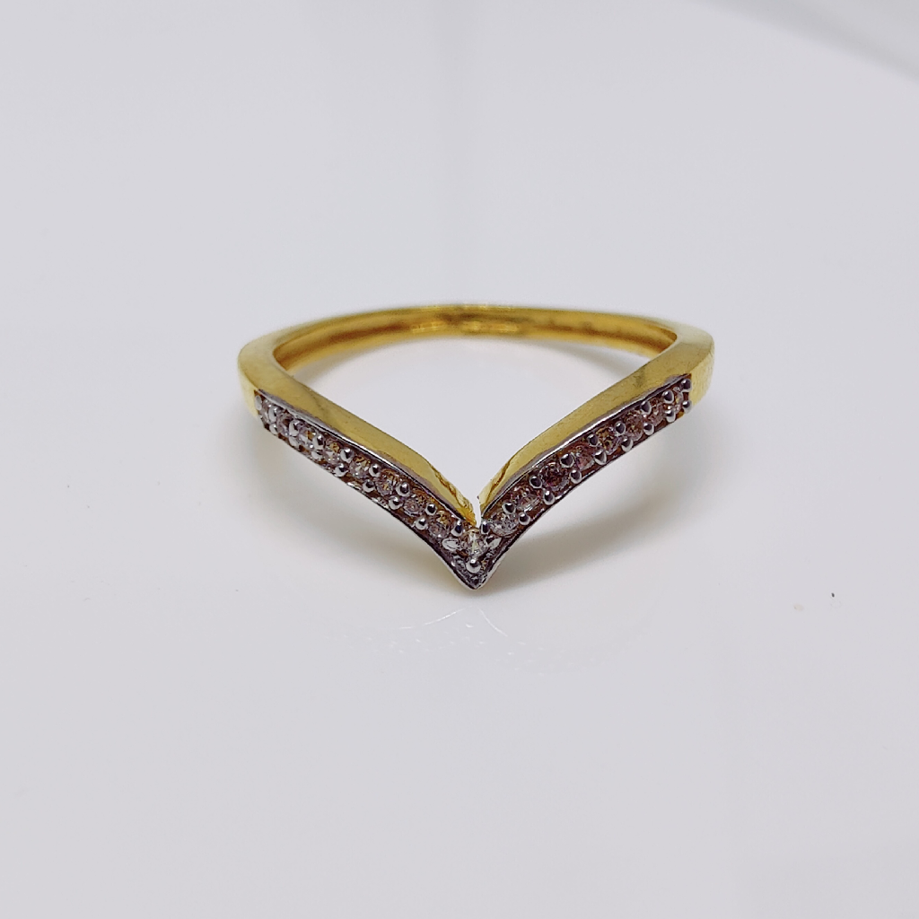 22k gold v shape ladies ring