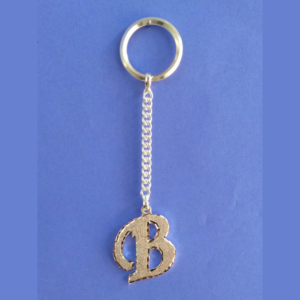 silver B Alphabet letter exclusive casting kiychain