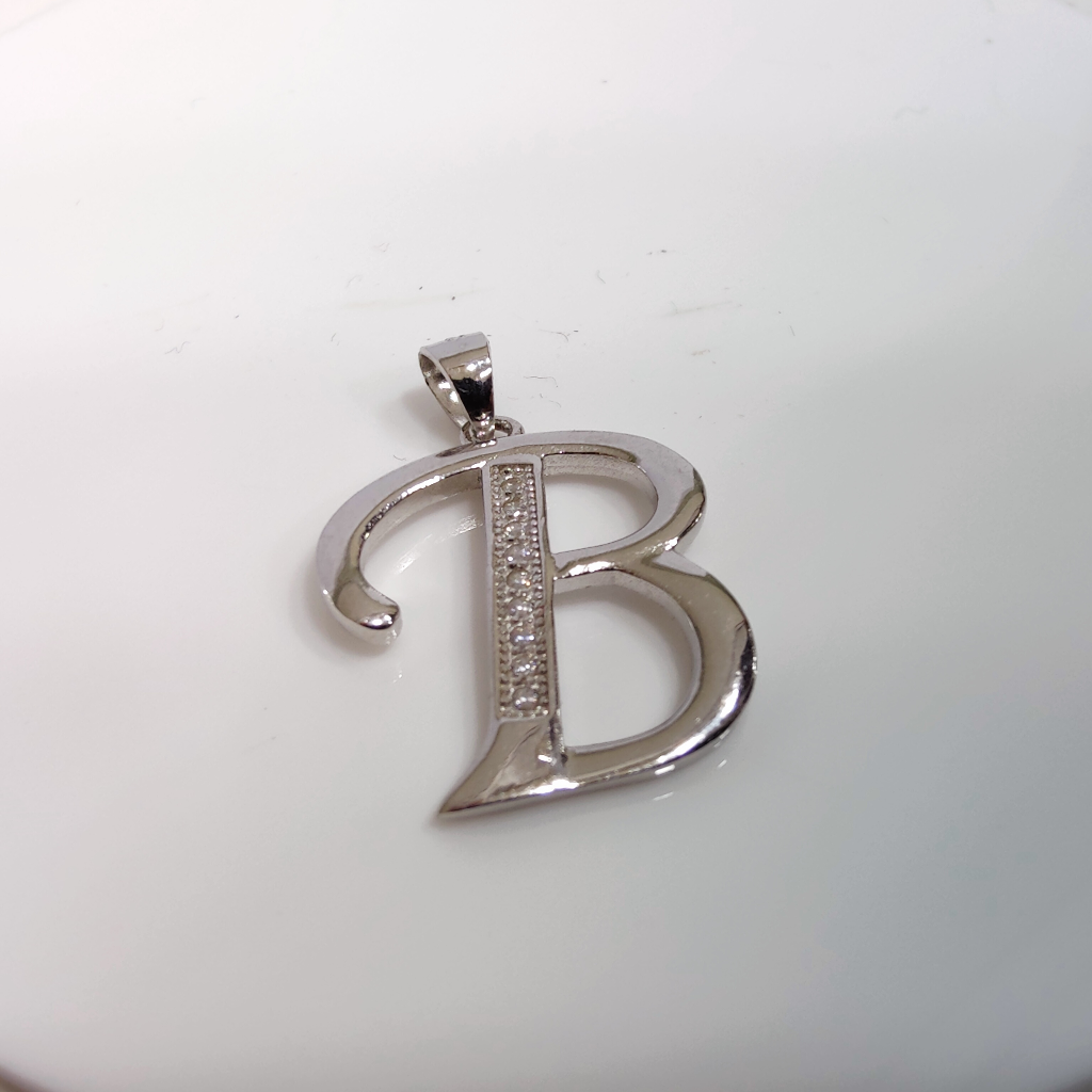 925 silver B alphabet pendant