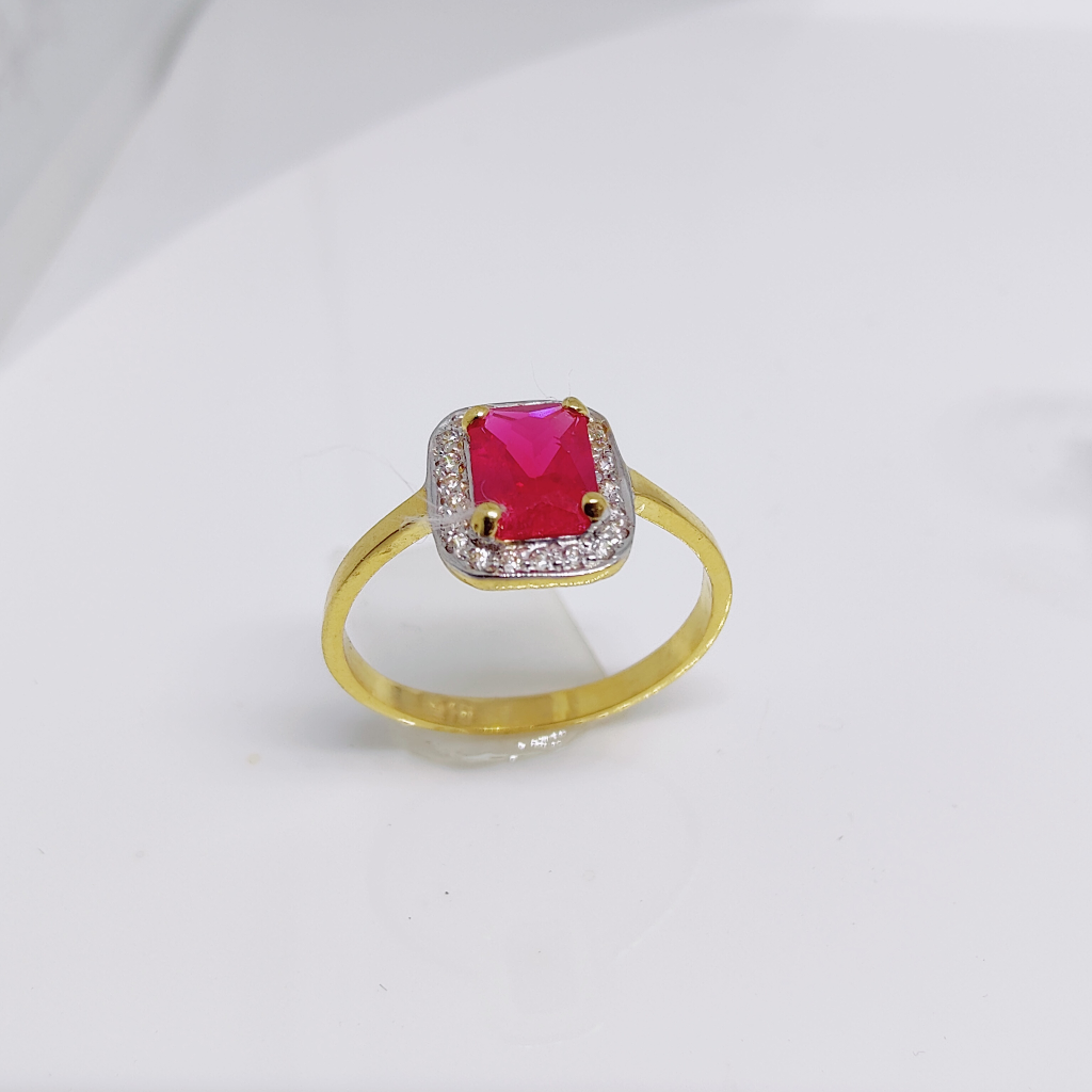 22k Gold Red Stone Ladies Ring