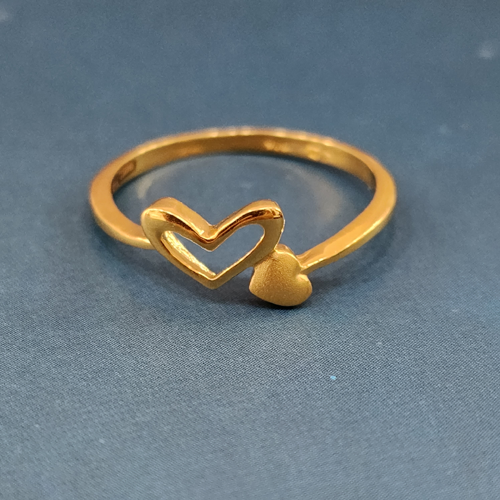 22k gold exclusive plain heart shape ladies ring