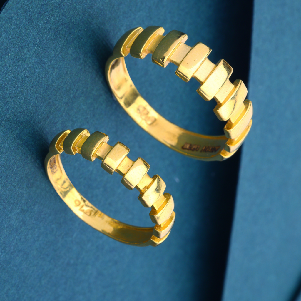 22K916 gold stylish couple ring
