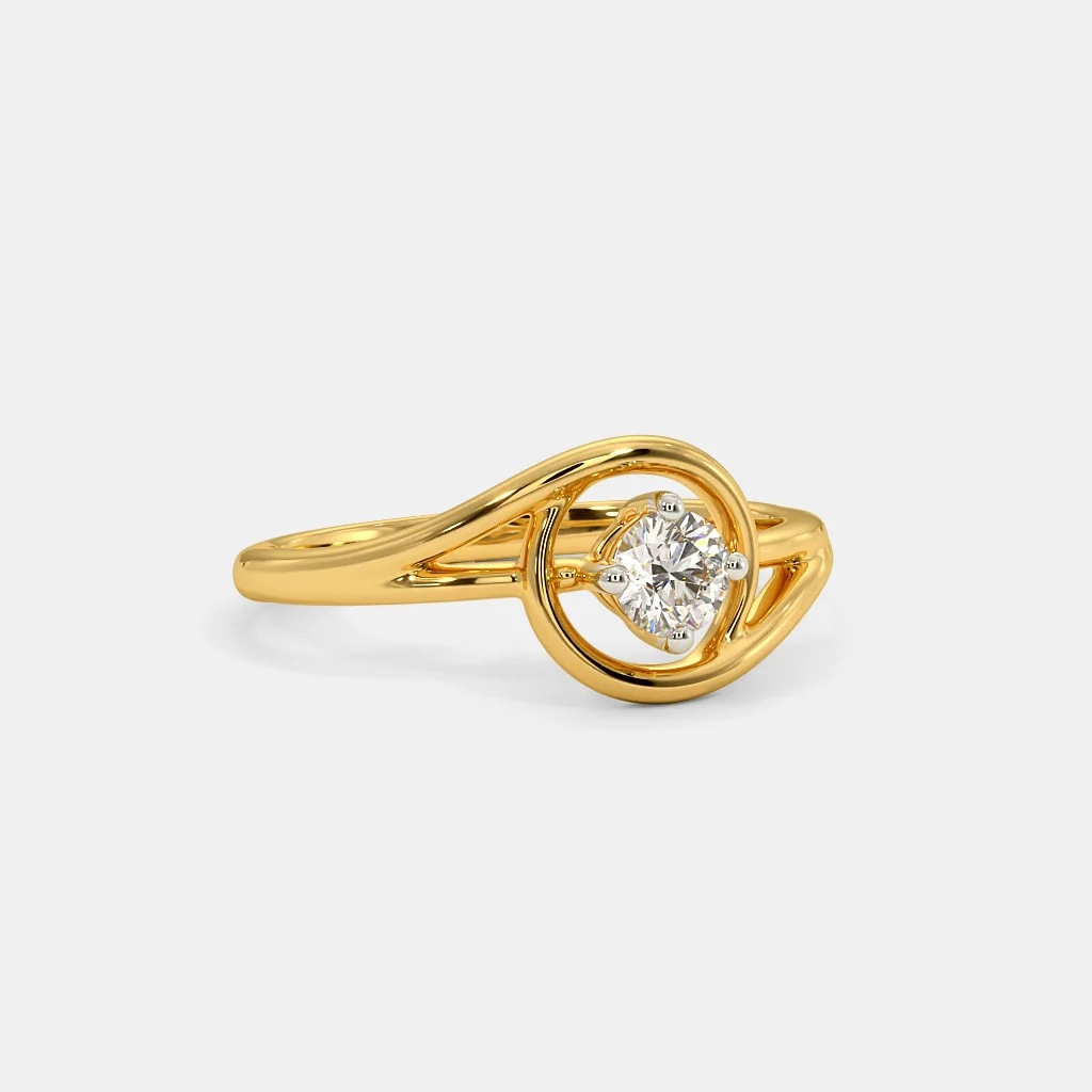 22k gold single stone ladies ring